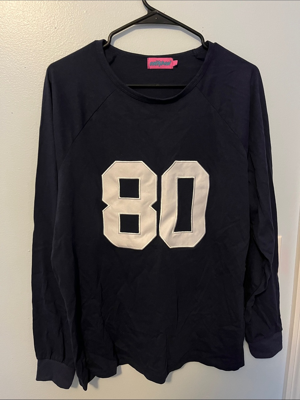 Edikted “80” oversized graphic long sleeve t-shirt